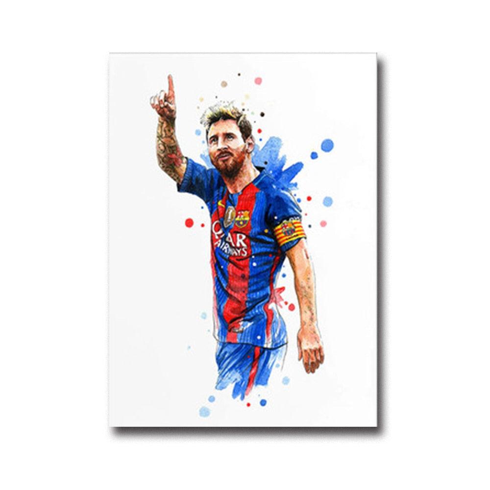 Lionel Messi Soccer Futbol Painting Wall Art Poster - Aesthetic Wall Decor