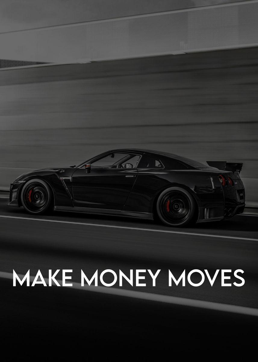 Make Money Moves Motivation Luxury Sports Car Wall Art Poster - Aesthetic Wall Decor