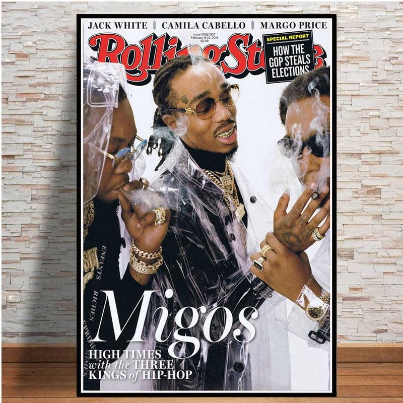 Migos Rap Rolling Stone Magazine Wall Art Poster - Aesthetic Wall Decor