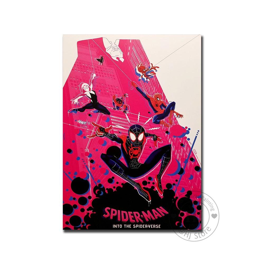 Miles Morales Pink Spiderverse Film Poster - Aesthetic Wall Decor