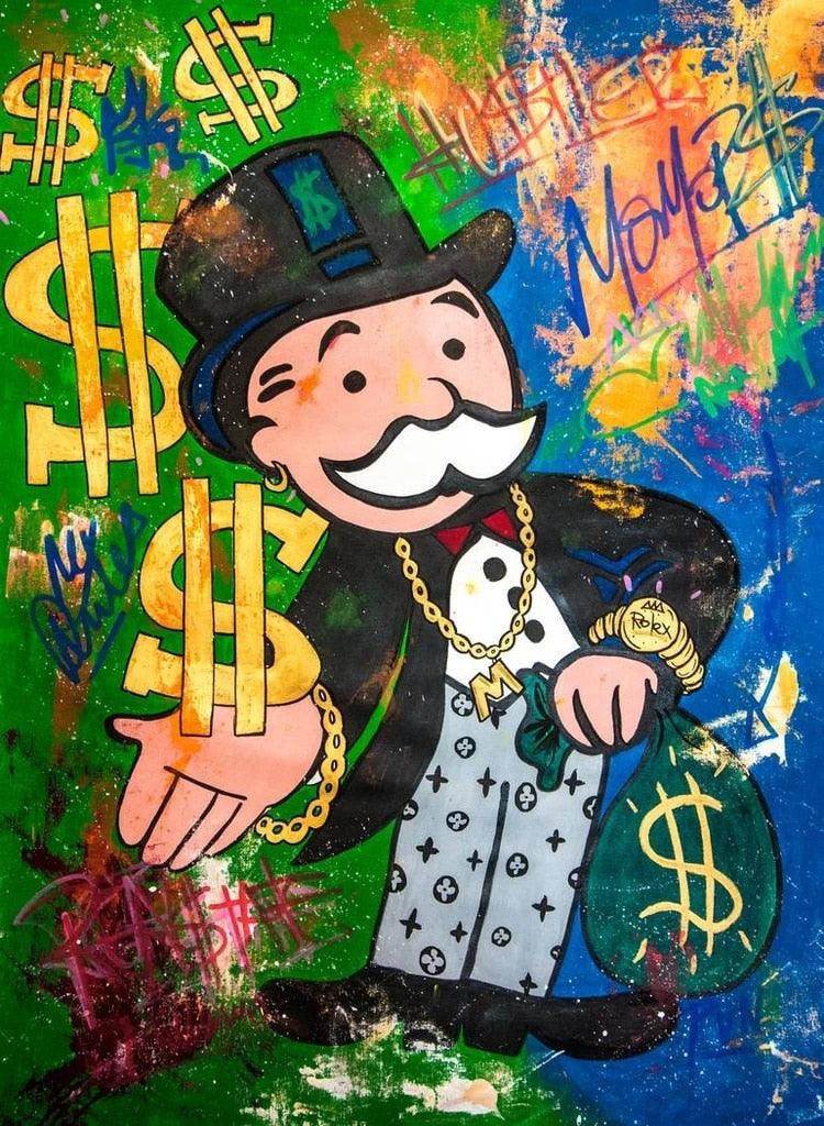Monopoly Dollar Sign Graffiti Wall Art Poster – Aesthetic Wall Decor