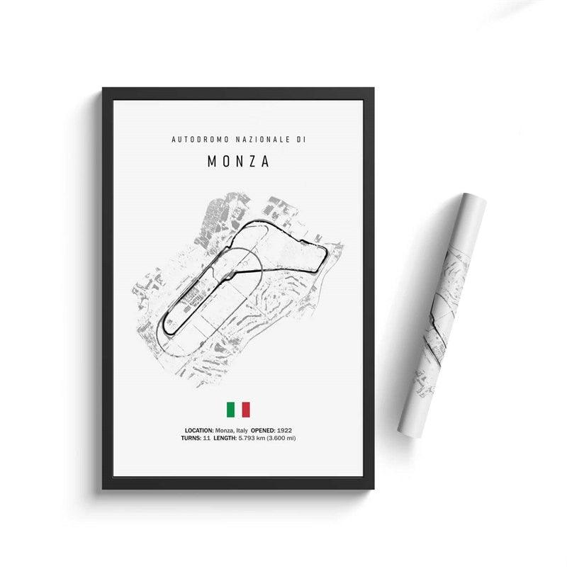 Monza Formula 1 Track Minimalist Motorsport Wall Art Poster - Aesthetic Wall Decor