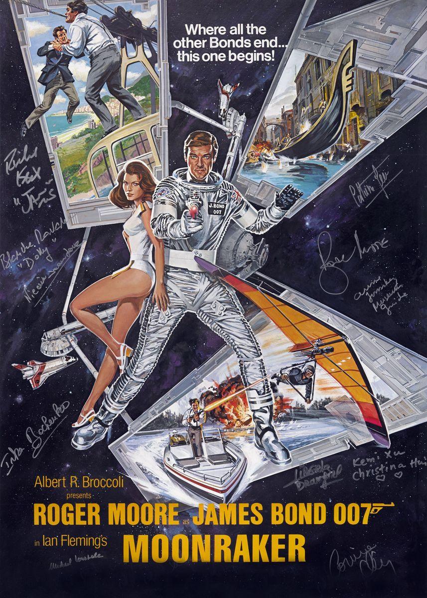 Moonraker Poster, James Bond Autograph Print Movie Poster - Aesthetic Wall Decor