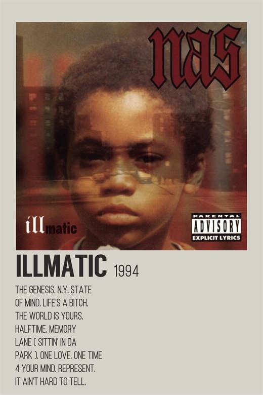 Nas Minimalist Illmatic Album Poster - Aesthetic Wall Decor