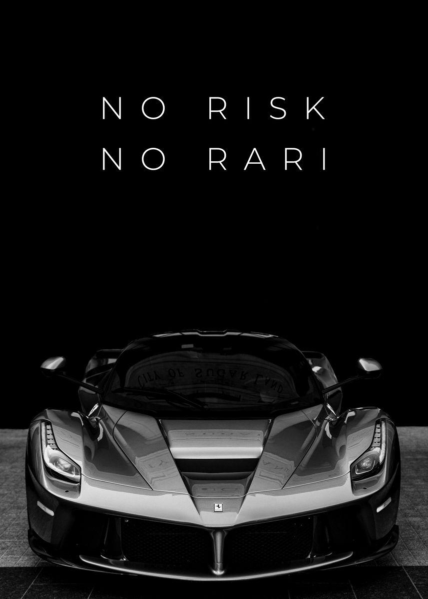 No Risk No Rari Motivational Luxury Sports Car Wall Art Poster - Aesthetic Wall Decor