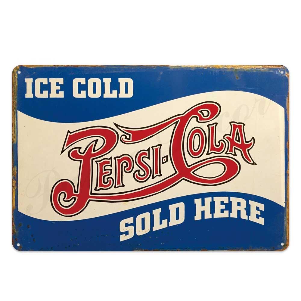 Pepsi Vintage Brand Wall Art Metal Signs - Aesthetic Wall Decor