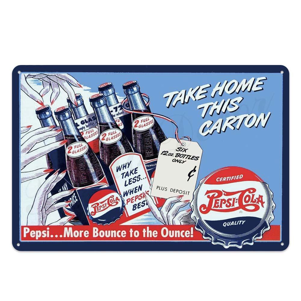 Pepsi Vintage Brand Wall Art Metal Signs - Aesthetic Wall Decor