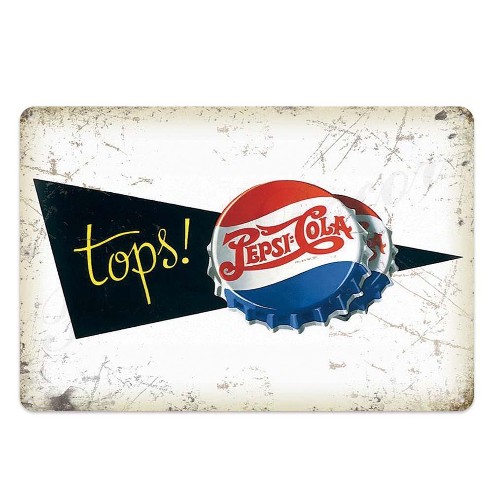 Pepsi Vintage Brand Wall Art Metal Signs - Aesthetic Wall Decor