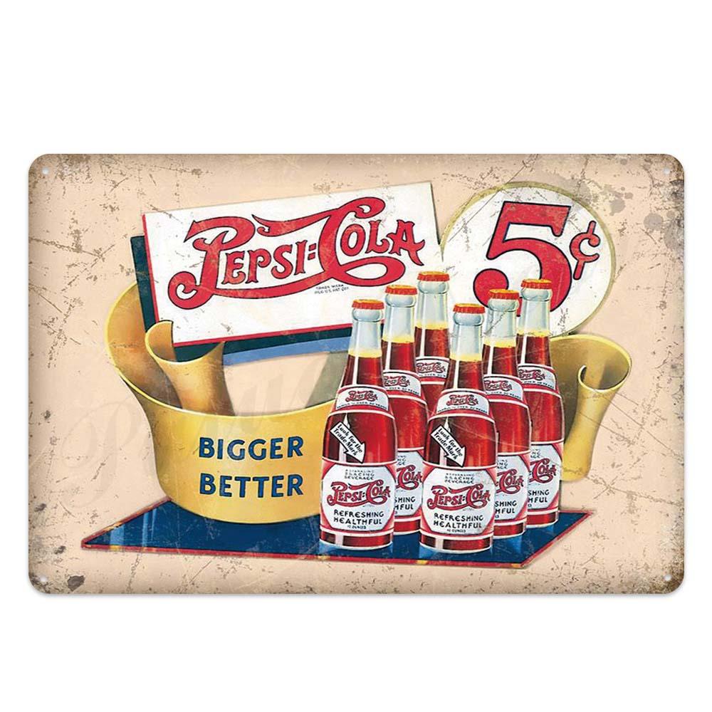 Pepsi Vintage Brand Wall Art Metal Signs - Aesthetic Wall Decor
