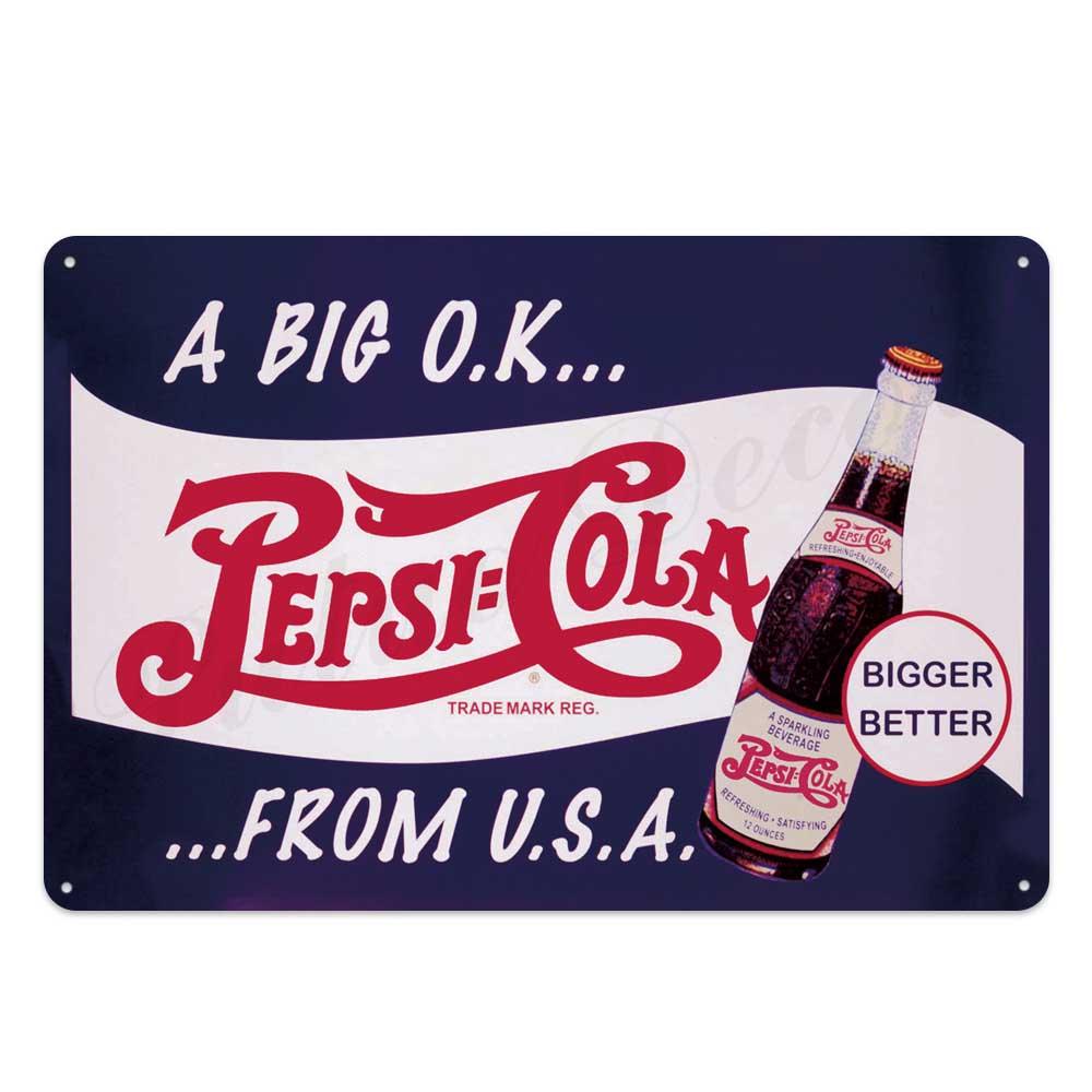 Pepsi Vintage Brand Wall Art Metal Signs - Aesthetic Wall Decor
