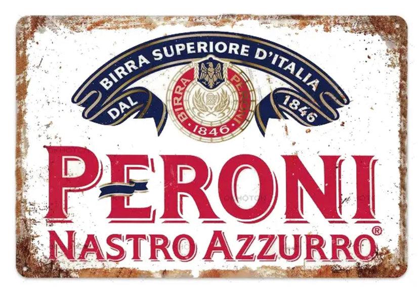 Peroni Nastro Azzurro Vintage Beer Decor Metal Sign - Aesthetic Wall Decor