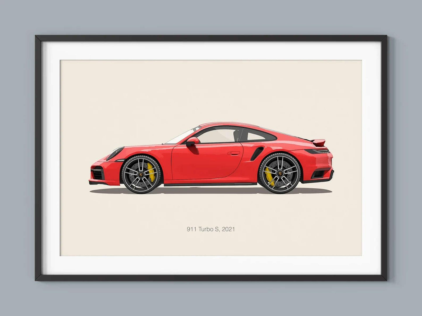 Porsche 911 Turbo S 2021 Sports Car Minimalist Poster - Aesthetic Wall Decor