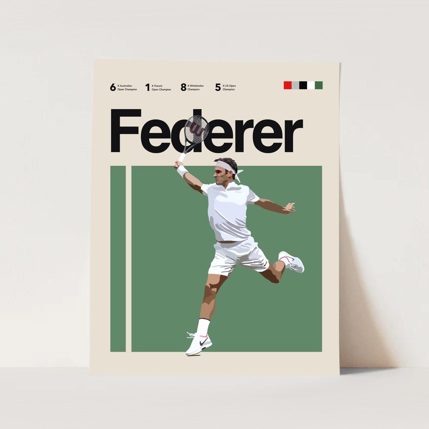 Roger Federer Tennis Sports Minimalist Wall Art Poster - Aesthetic Wall Decor