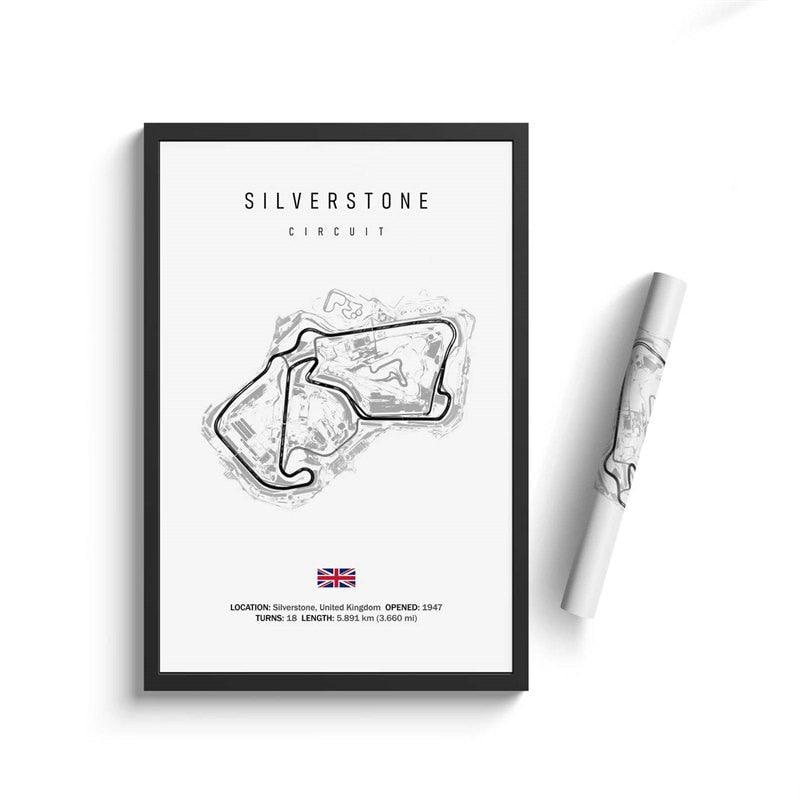Silverstone Formula 1 Track Minimalist Motorsport Wall Art Poster - Aesthetic Wall Decor