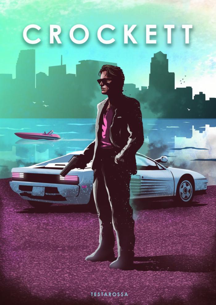 Sonny Crockett Miami Vice Ferrari Testarossa Car Legends Poster – Aesthetic  Wall Decor
