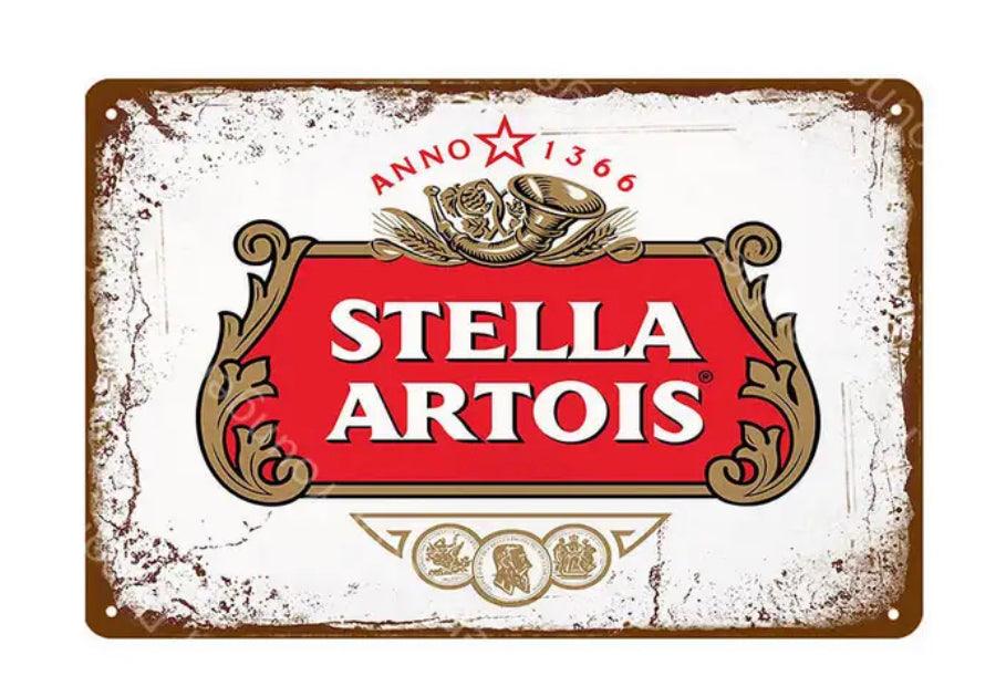 Stella Artois Vintage Bar Decor Metal Sign - Aesthetic Wall Decor
