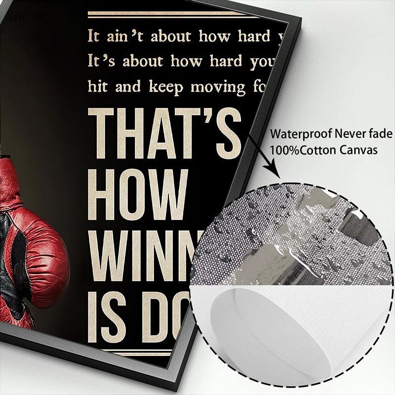 Thats How Winning Is Done Rocky Movie Quote Inspirational Poster - Aesthetic Wall Decor