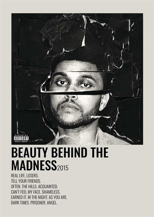 The Weeknd Minimalist Beauty Behind The Madness Album Poster – Aesthetic  Wall Decor