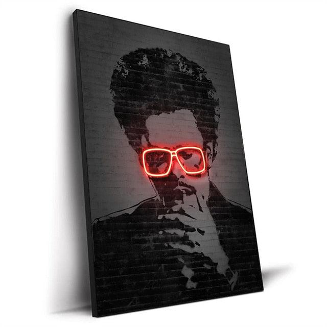 The Weeknd Music Abstract Neon Effect Wall Art Poster - Aesthetic Wall Decor