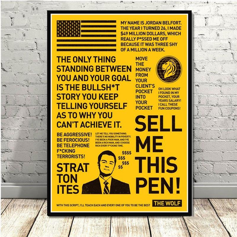 The Wolf of Wall Street Sell Me This Pen Movie Poster - Aesthetic Wall Decor