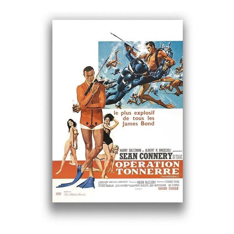 Thunderball Operation Tonnerre French 007 James Bond Classic Movie Poster - Aesthetic Wall Decor