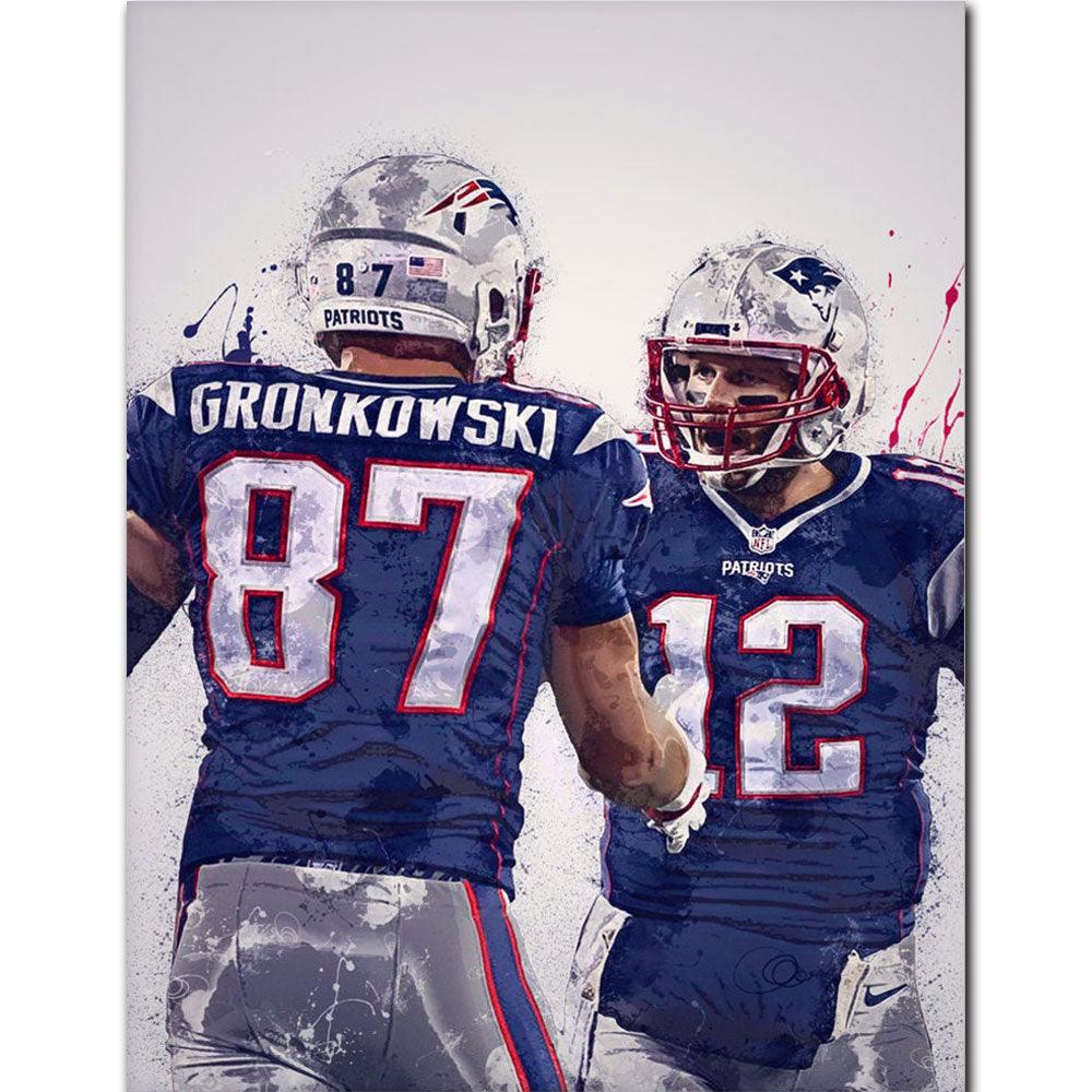 Tom Brady and Gronkowski NFL Football Wall Art Poster - Aesthetic Wall Decor