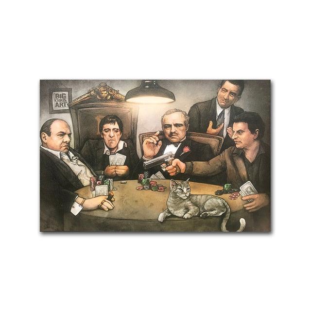 Tony Soprano Goodfellas Godfather Scarface Movie Painting Poster - Aesthetic Wall Decor