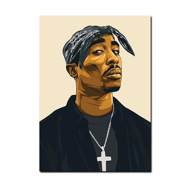Tupac Painting Rapper Wall Art Poster - Aesthetic Wall Decor