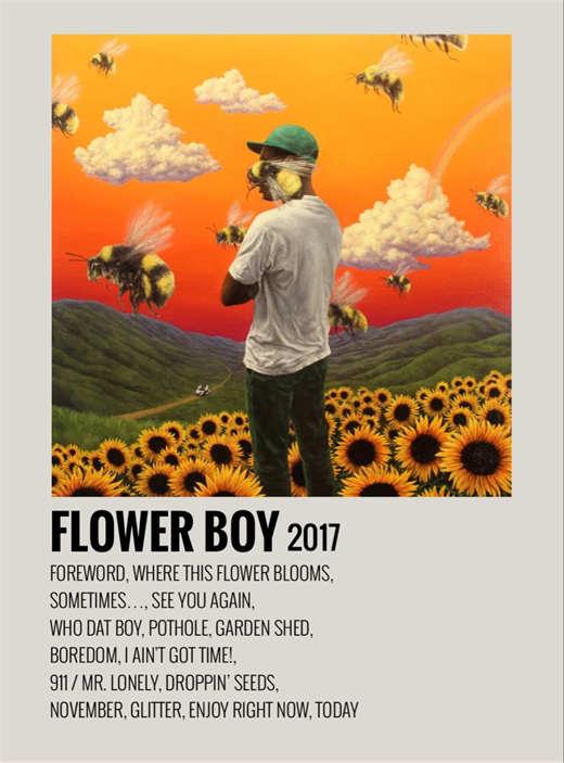 Tyler The Creator Minimalist Flower Boy Album Poster – Aesthetic Wall Decor