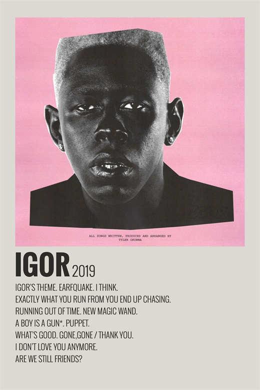 Tyler The Creator Minimalist Igor Album Poster - Aesthetic Wall Decor