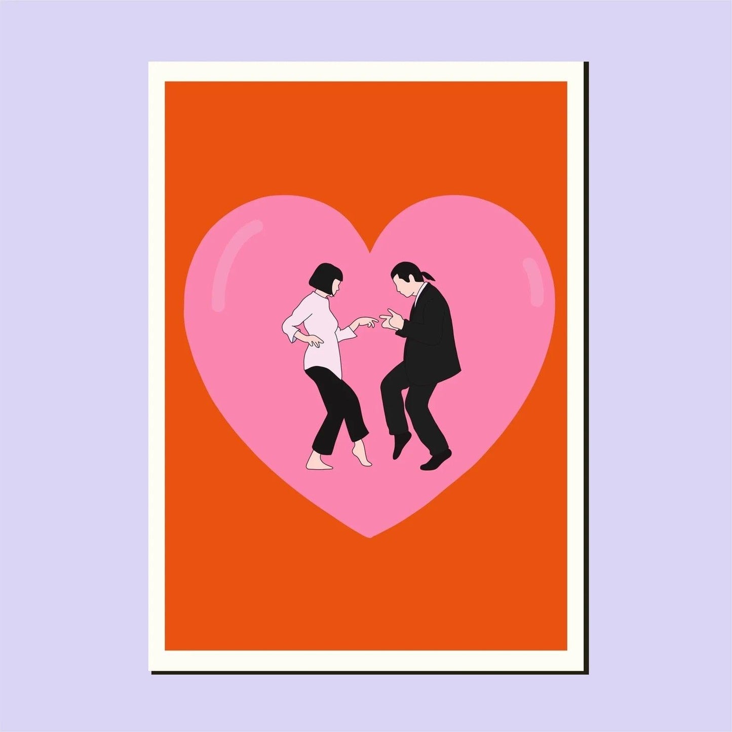 Vincent Mia Pulp Fiction Heart Minimalist Movie Poster - Aesthetic Wall Decor