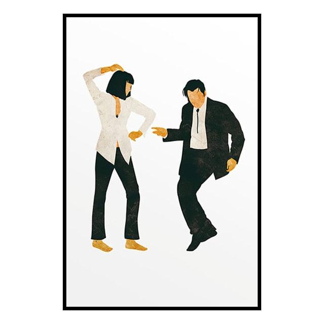 Vincent Mia Pulp Fiction Minimalist White Movie Poster - Aesthetic Wall Decor