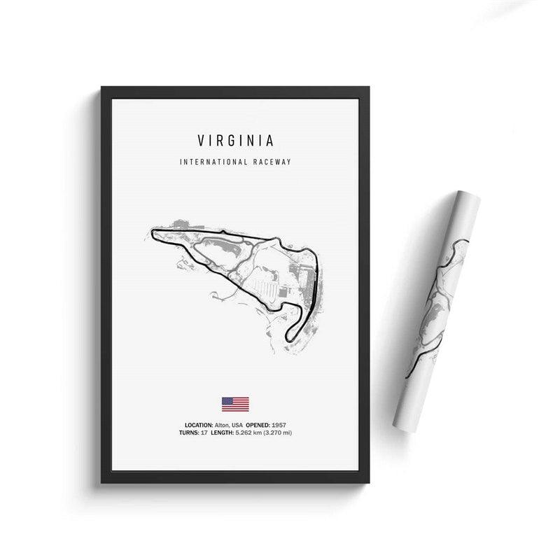 Virginia Formula 1 Track Minimalist Motorsport Wall Art Poster - Aesthetic Wall Decor