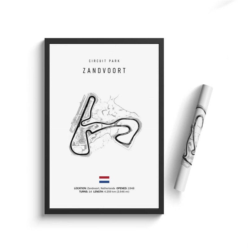Zandvoort Formula 1 Track Minimalist Motorsport Wall Art Poster - Aesthetic Wall Decor