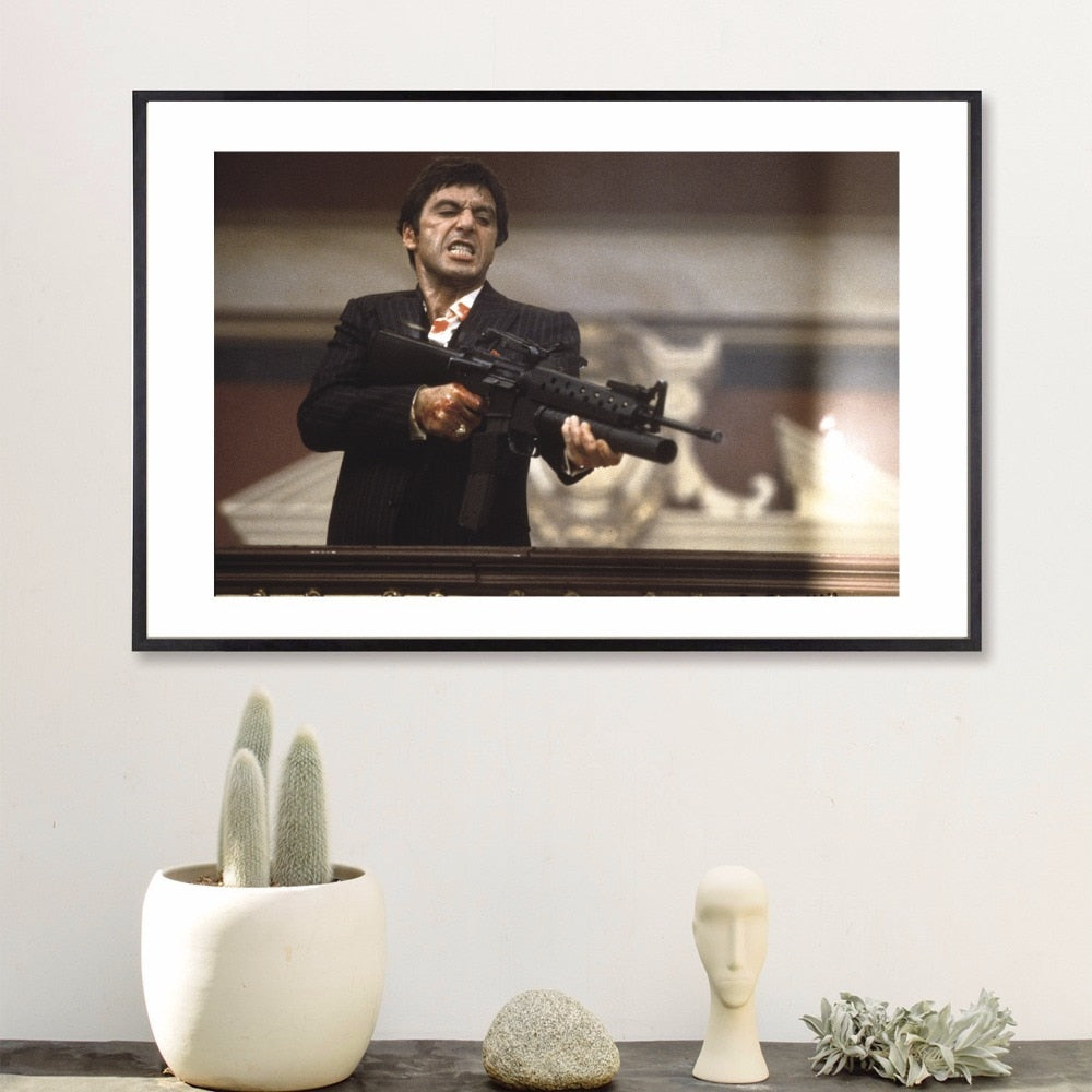Scarface Movie Final Fight Scene Poster