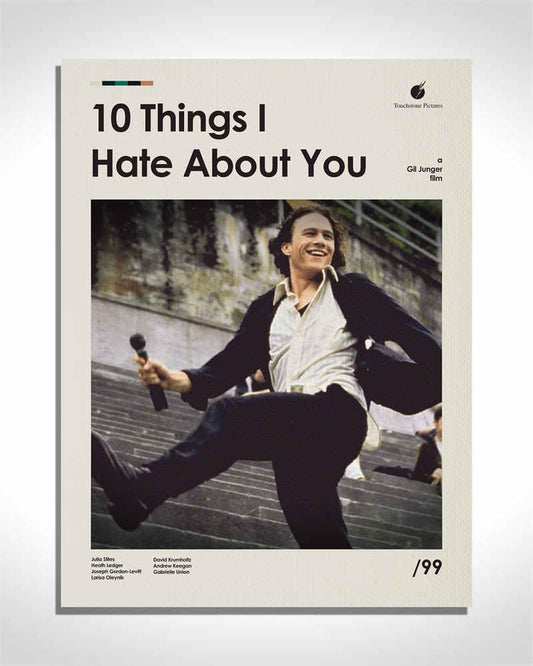 10 Things I Hate About You Heath Ledger Movie Wall Art Poster - Aesthetic Wall Decor