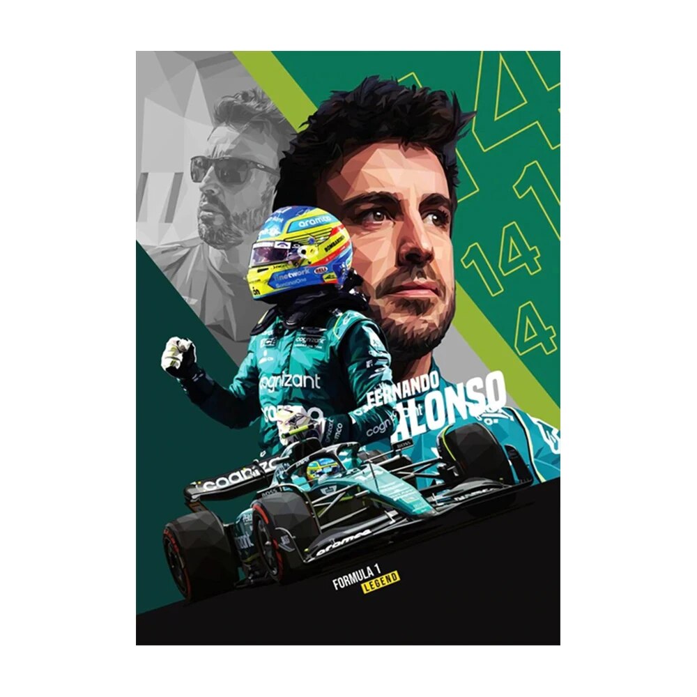 Fernando Alonso Racing F1 Poster – Aesthetic Wall Decor