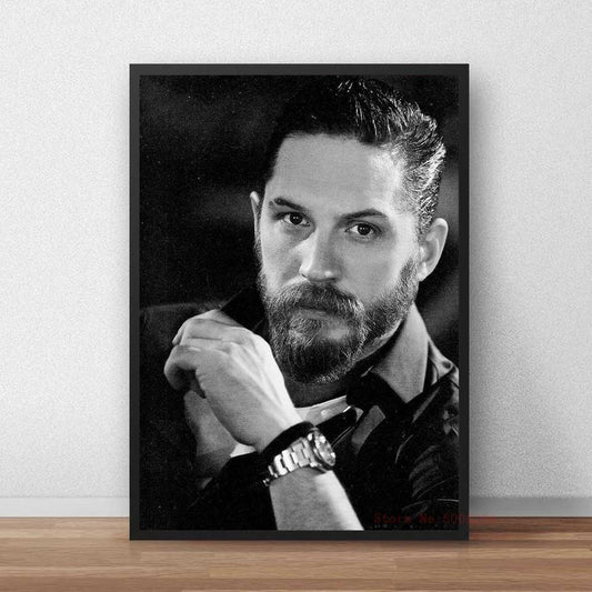 Tom Hardy Black and White Portrait Poster
