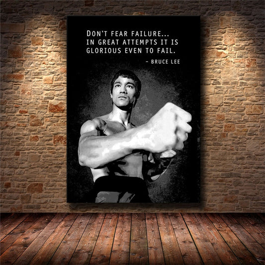 Bruce Lee Don't Fear Failure Inspirational Quote Poster