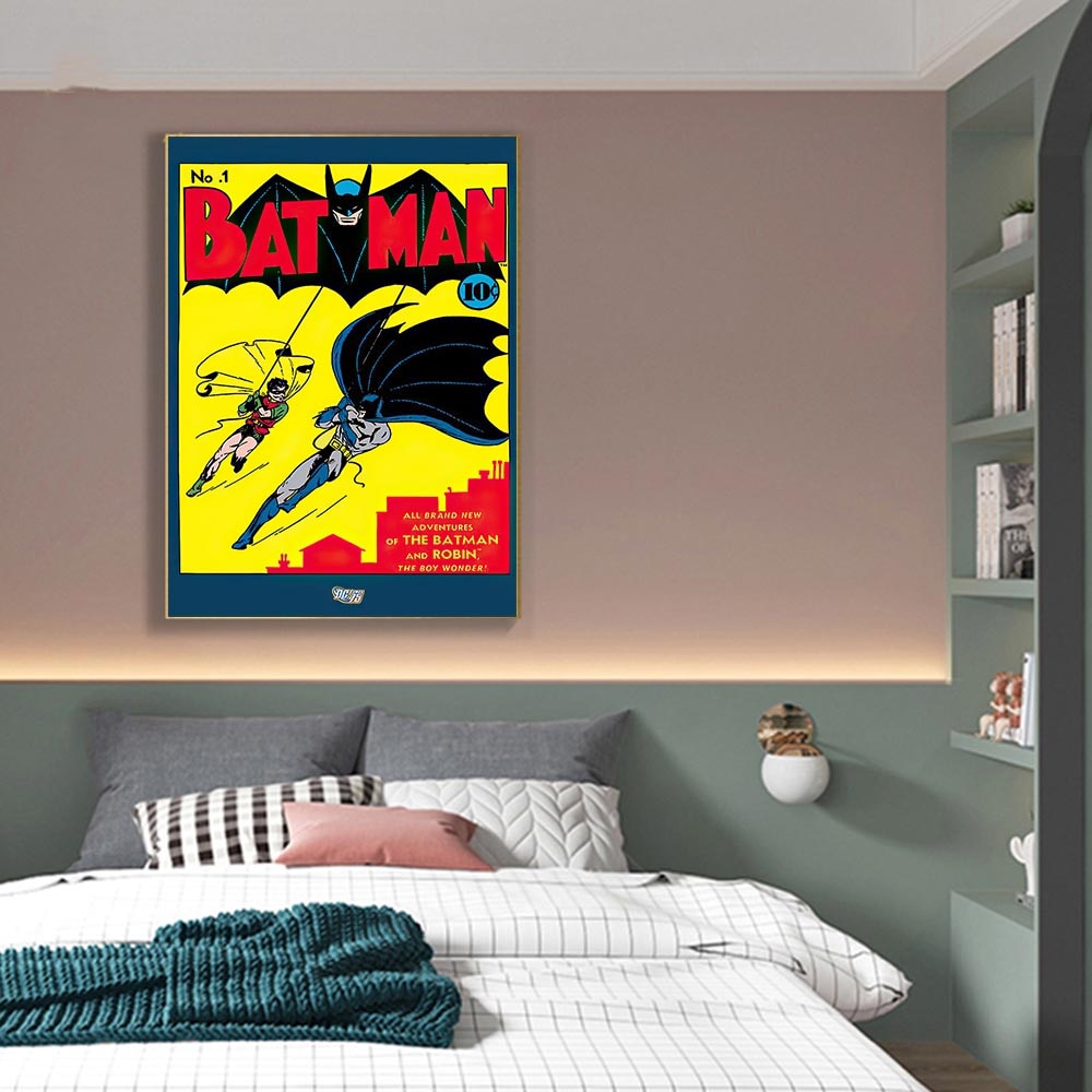 Batman and Robin Vintage Superhero Comic Poster