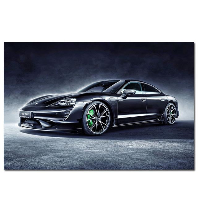 Porsche Black Sports Supercar Poster