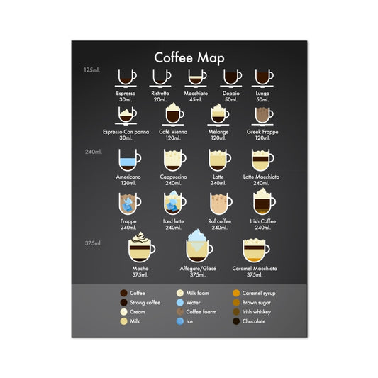 Coffee Map Cafe Poster