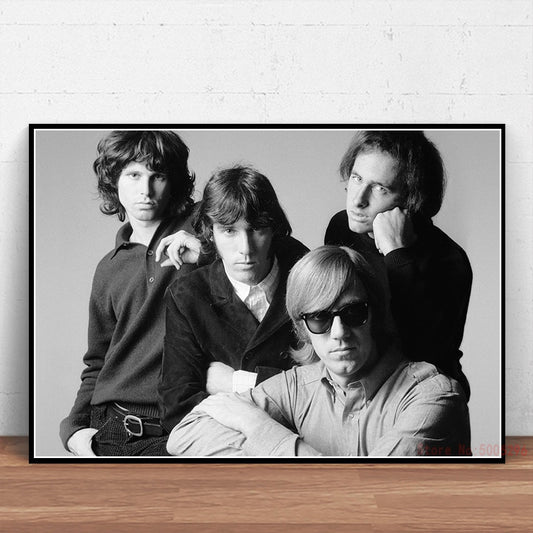The Doors Members Jim Morrison Black White Poster