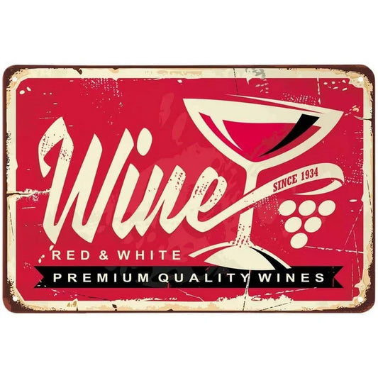 Retro Wine Bar Decor Metal Sign Poster