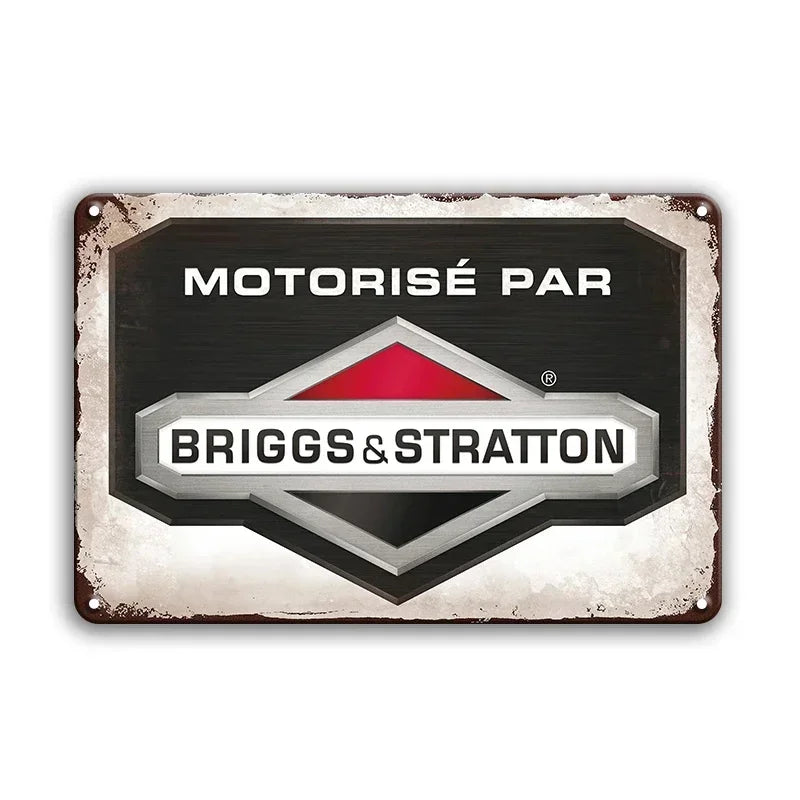 Briggs & Stratton Rustic Man Cave Garage Metal Sign Poster