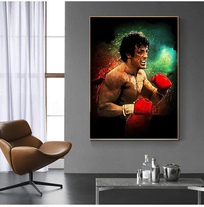 Rocky Red Green Painting Poster