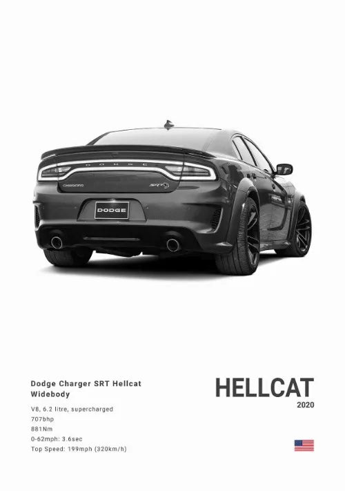 2020 Dodge Charger SRT Hellcat Car Poster