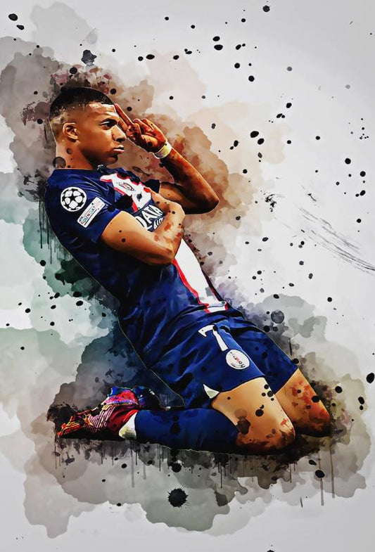 Kylian Mbappe Qatar Football Star Soccer Poster