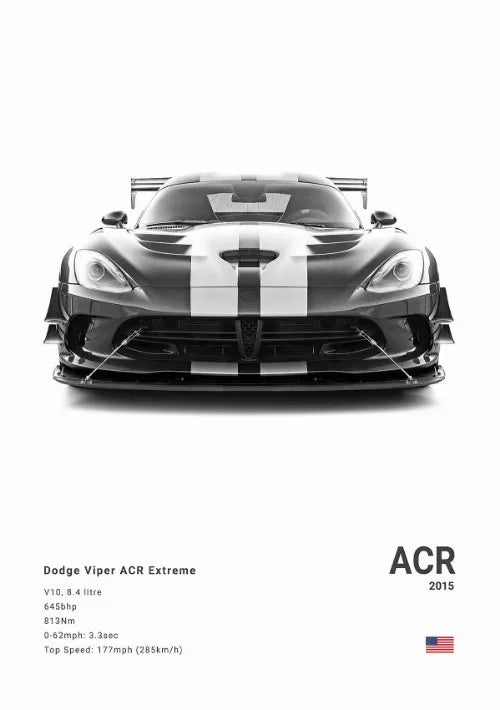 2015 Dodge Viper ACR Minimalist Car Poster