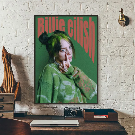 Billie Eilish Green Wall Art Poster